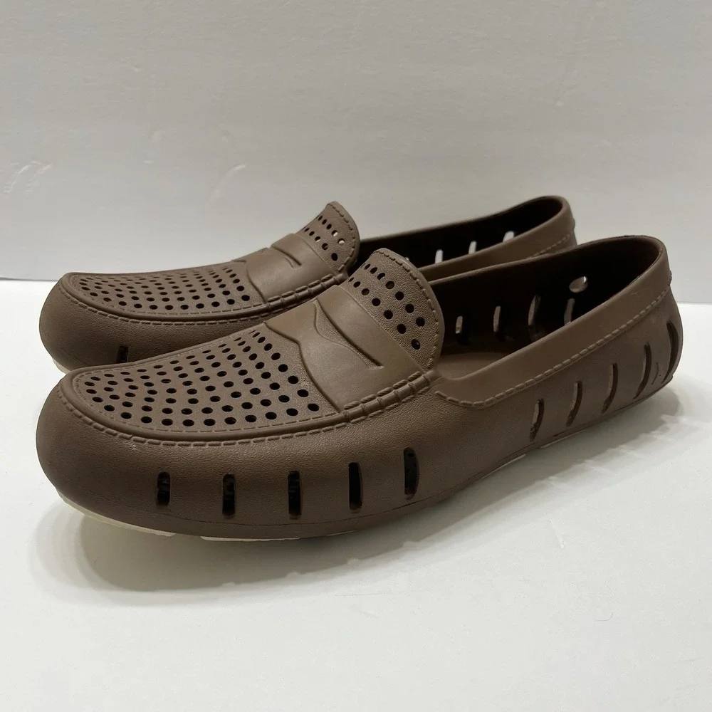 Floafers Men's Country Club Driver Loafer Size 14 Perforated Foam Brown